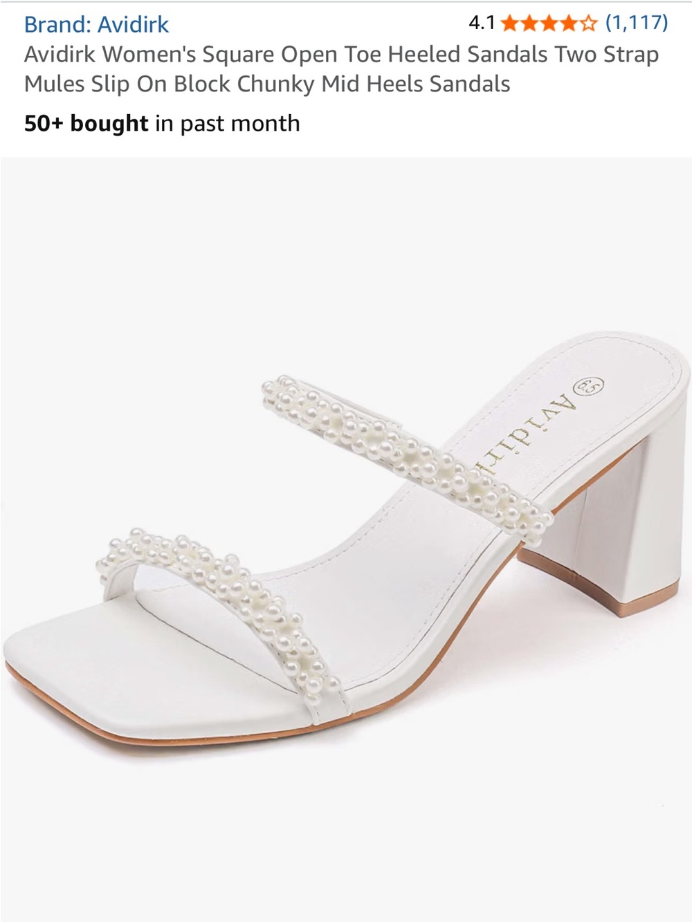 Avidirk Women's Square Open Toe Heeled Sandals